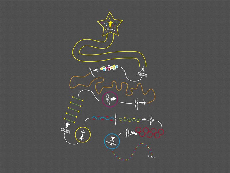Technical render of a Super Fitness Trail (Outline)
